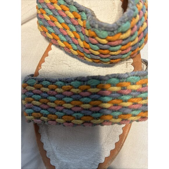 Gucci Authentic Rare Vintage Rainbow Tan Brown Leather Slingback Flat Sandals 5 - Picture 8 of 10